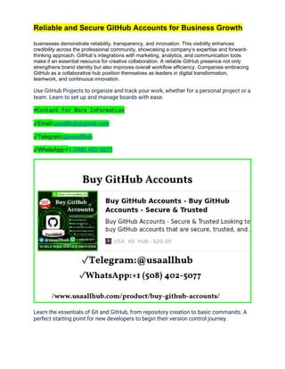 Reliable and Secure GitHub Accounts for Business Growth.docx