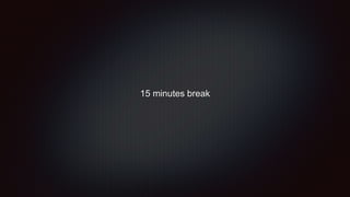 15 minutes break
 