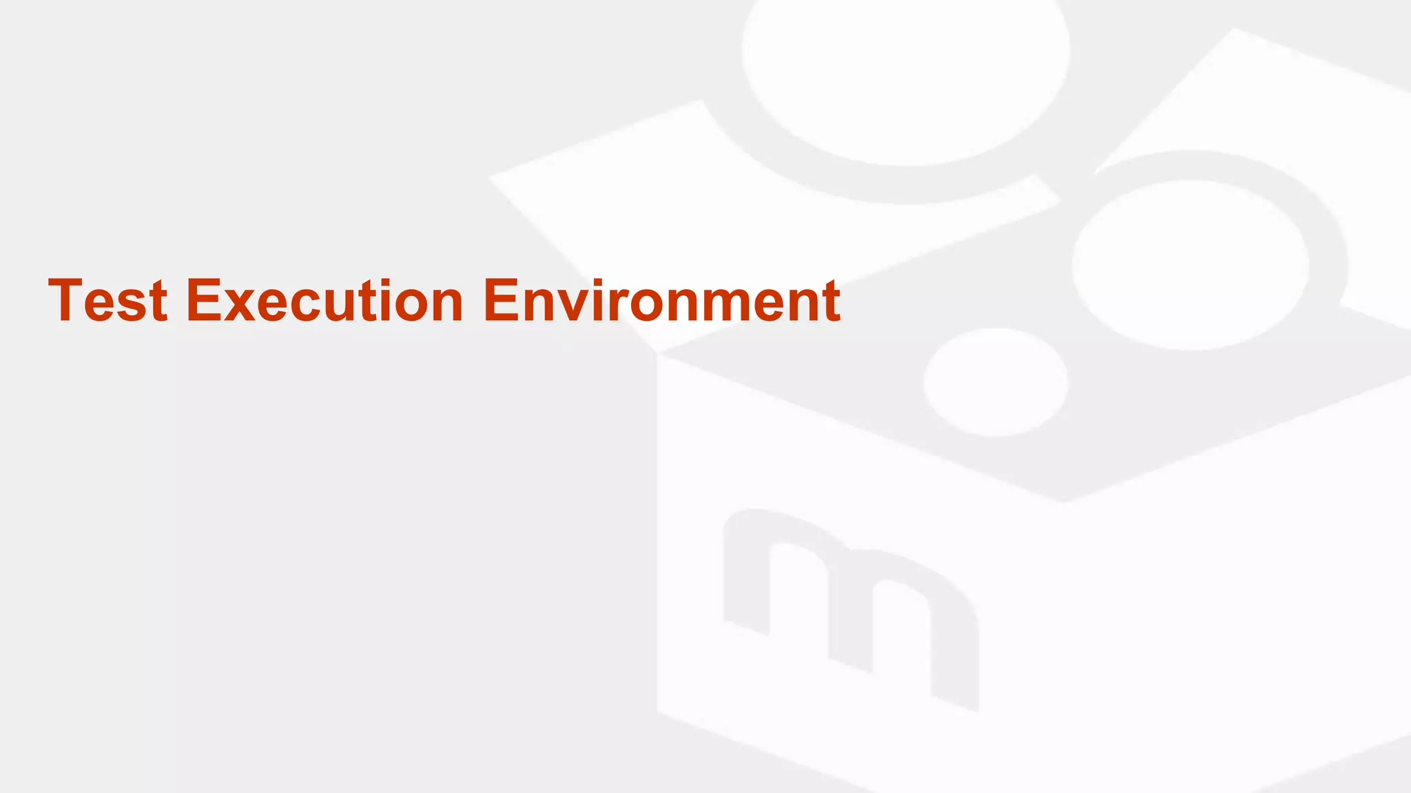 Test Execution Environment
 