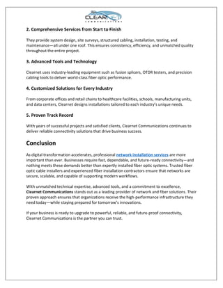 Reliable Network Installation Services: Why Clearnet Communications ...