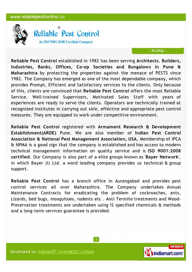 Reliable Pest Control,Pune, Pest Control