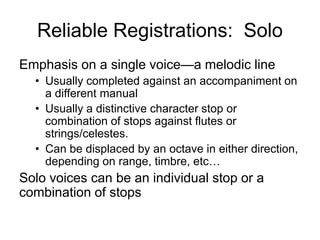 Understanding Pipe Organ Stops and Registrations | PPT