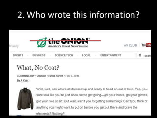 2. Who wrote this information?

 