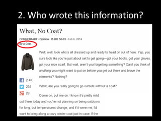 2. Who wrote this information?

 