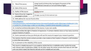 Reliable sources and annotated bibliography