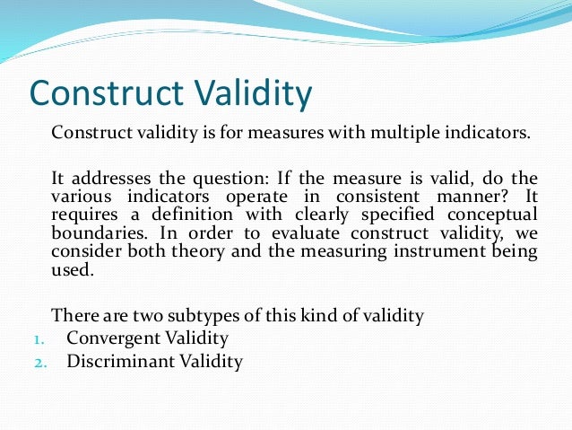 validity of the test definition statistics
