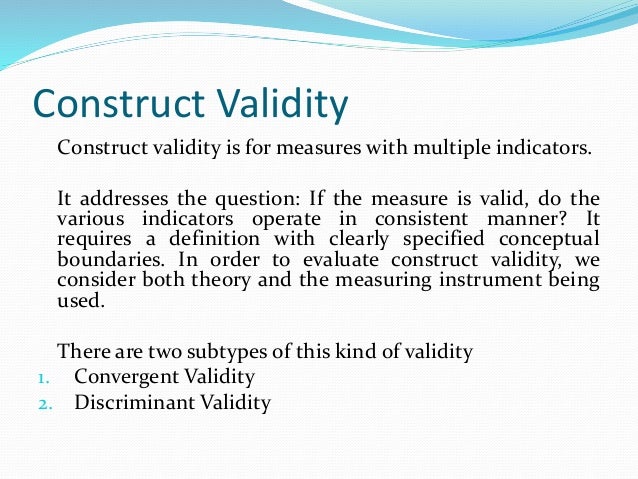 construct validity stats