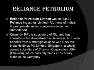 Reliance industries and group of companies | PPTX