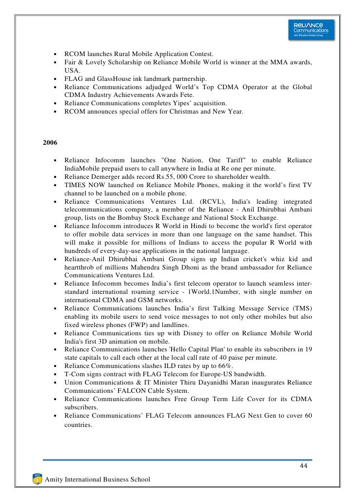 Reliance communications report 2