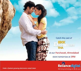 Reliance digital, Ahmedabad Hosts the Stars of Upcoming Movie 'Ek Deewana Tha' Amy Jackson & Prateik