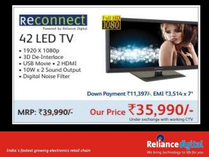 Reliance Digital Special Offers and Discounts on LED Televisions and