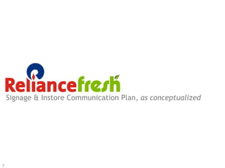 Signage & Instore Communication Plan, as conceptualized




7
 