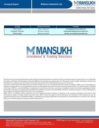 Reliance industries ltd