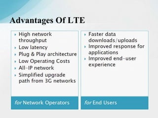 Advantages Of LTE
 