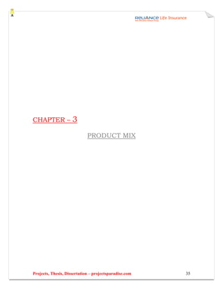 CHAPTER –            3
                             PRODUCT MIX




Projects, Thesis, Dissertation – projectsparadise.com   35
 