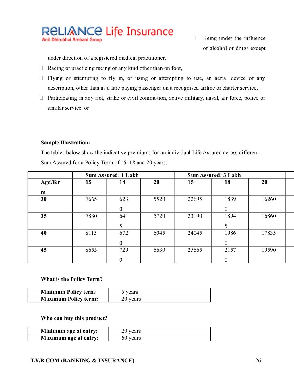 Reliance life insurance