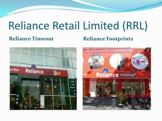 Reliance Retail Limited (RRL)
Reliance Timeout   Reliance Footprints
 