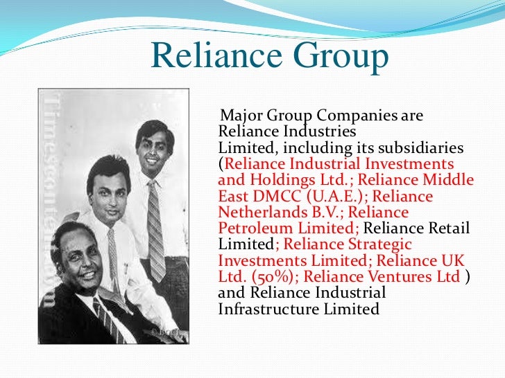 reliance company presentation