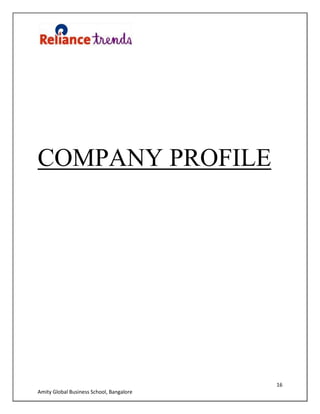 16
Amity Global Business School, Bangalore
COMPANY PROFILE
 