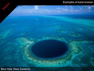 Examples of karst erosion




Blue Hole (New Zealand)
 