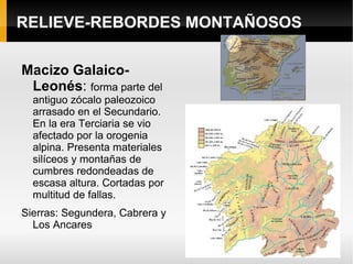 Bloques fragmentados del zócalo meseteño en un sistema de Horst (bloques elevados) y graben (bloques hundidos originados por elplegamiento alpino.  