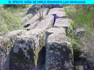 EL EFECTO CUÑA DE HIELO ENSANCHA LAS DIACLASAS
 