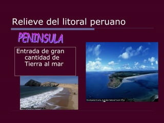 Relieve del litoral peruano
Entrada de gran
cantidad de
Tierra al mar
 