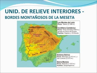 UNID. DE RELIEVE INTERIORES -  BORDES MONTAÑOSOS DE LA MESETA 