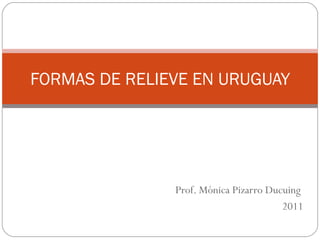 FORMAS DE RELIEVE EN URUGUAY




               Prof. Mónica Pizarro Ducuing
                                       2011
 