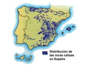 Distribución de las rocas calizas en España 