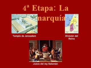 4ª Etapa: La Monarquía Templo de Jerusalem División del Reino Juicio del rey Salomón 