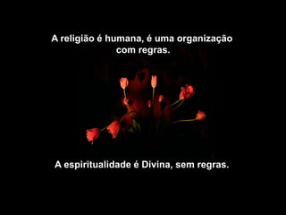 A religião é humana, é uma organização
               com regras.




A espiritualidade é Divina, sem regras.
 