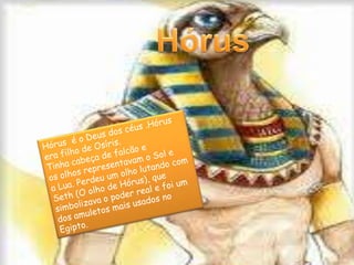 AnúbisAnúbis, também conhecido como o deus do embalsamamento. Anúbis é tambem conhecido por ter embalsamado a primeira múmia.Conhecido como deus do embalsamamento, era o chefe das mumificações e era também o guardião das  e das tumbas.