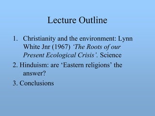 Religion, Culture And Environment