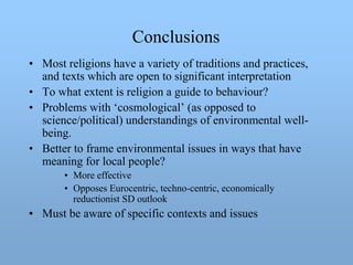Religion, Culture And Environment