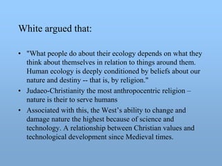 Religion, Culture And Environment