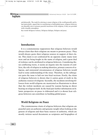 Religion and Global Peace: The Instrumentality of Religion | PDF