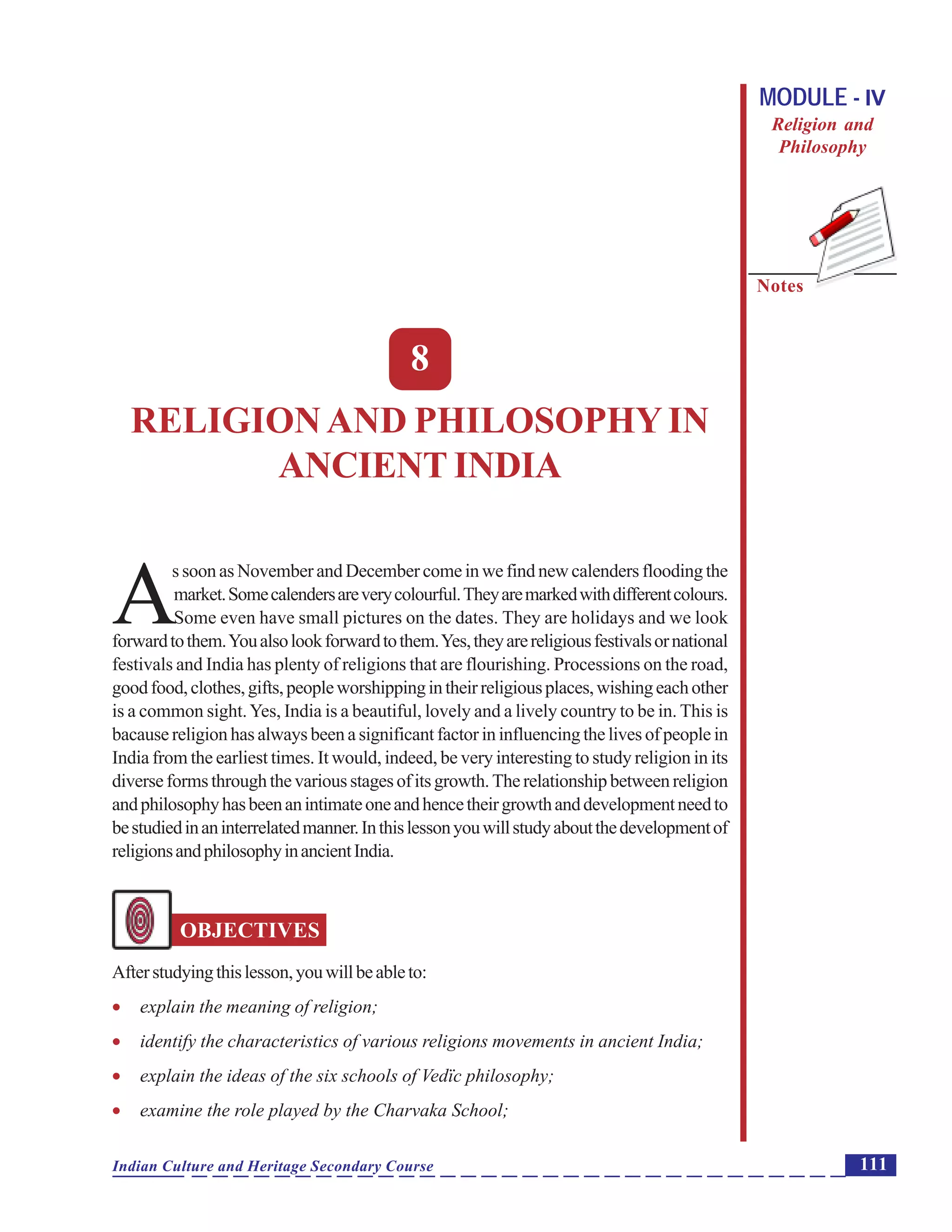 Religion and philosophy in ancient india | PDF