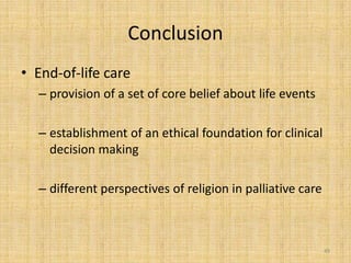 Religion and spirituality in palliative care | PPTX