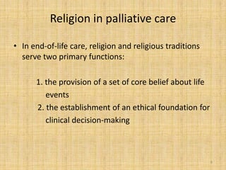 Religion and spirituality in palliative care | PPTX