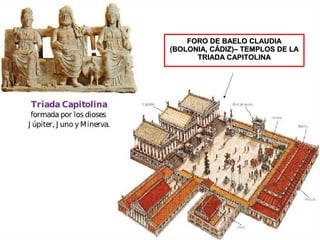 FORO DE BAELO CLAUDIAFORO DE BAELO CLAUDIA
(BOLONIA, CÁDIZ)– TEMPLOS DE LA(BOLONIA, CÁDIZ)– TEMPLOS DE LA
TRIADA CAPITOLINATRIADA CAPITOLINA
 