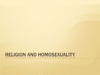 Religion and Homosexuality 