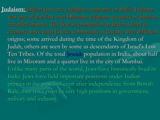 India Jews Map Religions of India | PPT