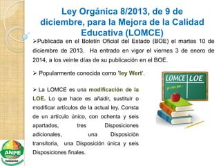 Publicada en el Boletín Oficial del Estado (BOE) el martes 10 de
diciembre de 2013. Ha entrado en vigor el viernes 3 de e...