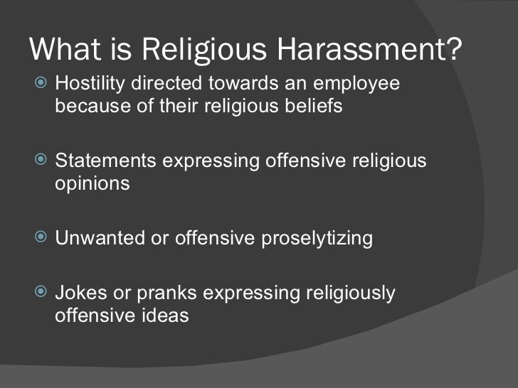 Religious Discrimination and Harassment