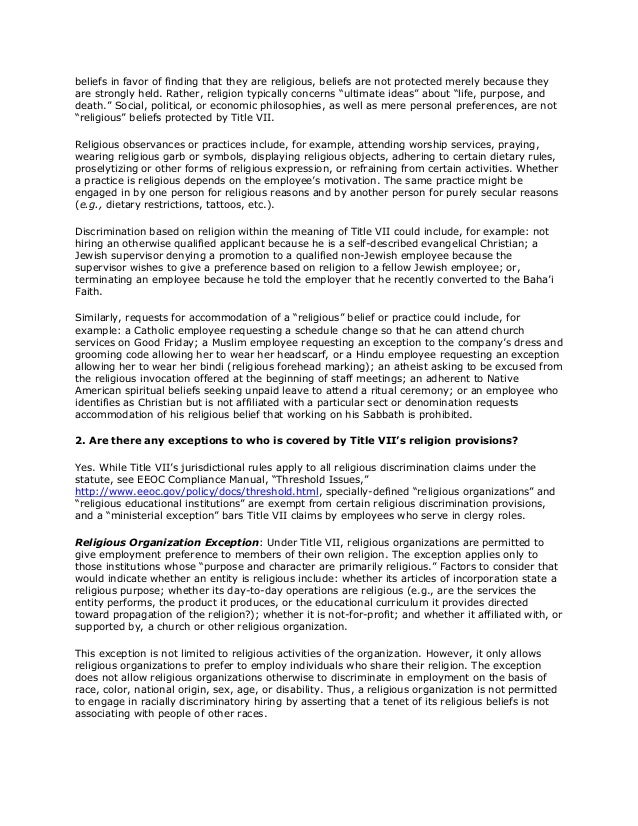 eeoc religious discrimination compliance manual The state of age discrimination and older workers in the u. S. 50.