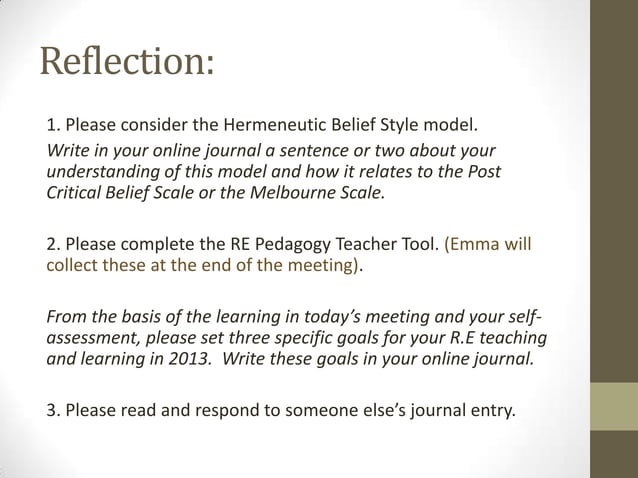 Religious education: Melbourne Scale | PPT