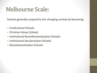Religious education: Melbourne Scale | PPTX