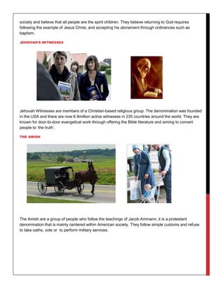Religious Sects Example Religious sects | DOCX