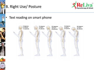 B. Right Use/ Posture
• Text reading on smart phone
 